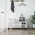 Armoire à chaussure Blanc brillant 102x36x60 cm Bois ingénierie
