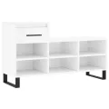 Armoire à chaussure Blanc brillant 102x36x60 cm Bois ingénierie
