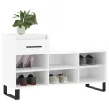 Armoire à chaussure Blanc brillant 102x36x60 cm Bois ingénierie