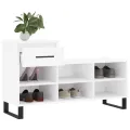 Armoire à chaussure Blanc brillant 102x36x60 cm Bois ingénierie