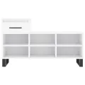 Armoire à chaussure Blanc brillant 102x36x60 cm Bois ingénierie