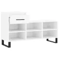 Armoire à chaussure Blanc brillant 102x36x60 cm Bois ingénierie