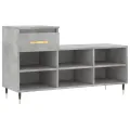 Armoire à chaussures Gris béton 102x36x60 cm Bois d'ingénierie
