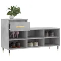 Armoire à chaussures Gris béton 102x36x60 cm Bois d'ingénierie