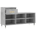 Armoire à chaussures Gris béton 102x36x60 cm Bois d'ingénierie