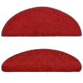 Tapis d'escalier 15 pcs rouge 65x21x4 cm