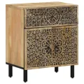 Table de chevet 50x33x60 cm bois de manguier massif