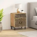 Table de chevet 50x33x60 cm bois de manguier massif