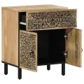 Table de chevet 50x33x60 cm bois de manguier massif