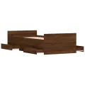 Cadre de lit tête de lit et pied de lit chêne marron 90x200 cm