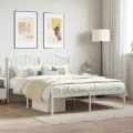 Cadre de lit métal avec tête de lit blanc 140x200 cm
