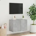 Meuble TV mural gris béton 60x30x41 cm