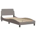 Cadre de lit avec tête de lit Taupe 90x200 cm Tissu