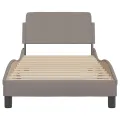 Cadre de lit avec tête de lit Taupe 90x200 cm Tissu