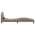 Cadre de lit avec tête de lit Taupe 90x200 cm Tissu