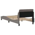 Cadre de lit avec tête de lit Taupe 90x200 cm Tissu
