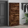 Armoire à chaussures 4 tiroirs rabattables chêne fumé