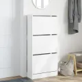 Armoire à chaussures blanc 60x21x125,5 cm bois d'ingénierie