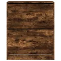 Armoire à chaussures chêne fumé 80x34x96,5 cm bois d'ingénierie