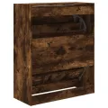 Armoire à chaussures chêne fumé 80x34x96,5 cm bois d'ingénierie
