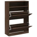Armoire à chaussures 2 tiroirs rabattables chêne marron
