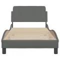 Cadre de lit avec tête de lit Gris foncé 80x200 cm Tissu