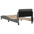 Cadre de lit avec tête de lit Gris foncé 80x200 cm Tissu