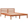 Cadre de lit cire marron 140x190 cm bois de pin massif