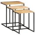 Tables gigognes 3 pcs bois massif d'acacia