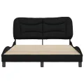 Cadre de lit avec tête de lit Noir 140x200 cm Tissu