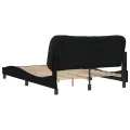 Cadre de lit avec tête de lit Noir 140x200 cm Tissu