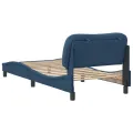 Cadre de lit avec tête de lit Bleu 80x200 cm Tissu
