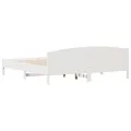 Cadre de lit et tête de lit blanc 180x200 cm bois de pin massif