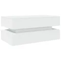 Table basse avec lumières LED blanc 90x50x40 cm