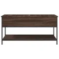 Table basse chêne marron 100x50x50cm bois d'ingénierie et métal