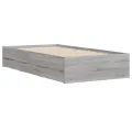 Cadre de lit et tiroirs sonoma gris 75x190cm bois d'ingénierie