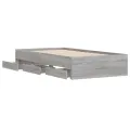 Cadre de lit et tiroirs sonoma gris 75x190cm bois d'ingénierie