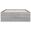 Cadre de lit et tiroirs sonoma gris 75x190cm bois d'ingénierie