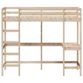 Lit superposé avec bureau 90x200 cm bois de pin massif