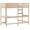 Lit superposé avec bureau 100x200 cm bois de pin massif