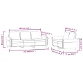 Ensemble de canapés 2 pcs avec coussins Gris foncé Velours