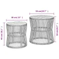 Tables d'appoint de jardin 2pcs dessus en bois beige poly rotin