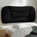 Coussin de tête de lit noir 80 cm tissu