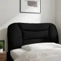 Coussin de tête de lit noir 80 cm tissu