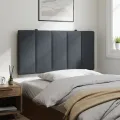 Coussin de tête de lit gris foncé 100 cm velours