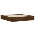 Cadre de lit et tiroirs chêne marron 160x200 cm bois ingénierie