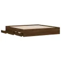 Cadre de lit et tiroirs chêne marron 160x200 cm bois ingénierie