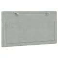 Coussin de tête de lit gris clair 90 cm velours