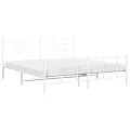 Cadre de lit métal avec tête de lit/pied de lit blanc 183x213cm