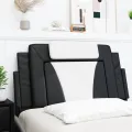 Coussin de tête de lit noir et blanc 100 cm similicuir